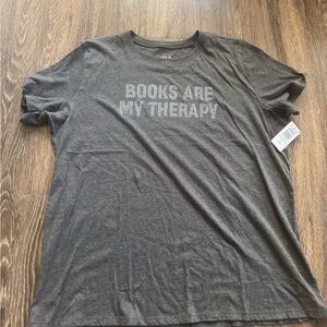 Torrid Charcoal Graphic Tee - Books Are My Therapy